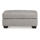 Ashley Delaney Ottoman, Flannel Gray Polyester, Soft Cushioned Top, 44 Inch
