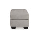 Ashley Delaney Ottoman, Flannel Gray Polyester, Soft Cushioned Top, 44 Inch