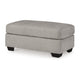 Ashley Delaney Ottoman, Flannel Gray Polyester, Soft Cushioned Top, 44 Inch