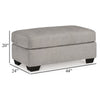 Ashley Delaney Ottoman, Flannel Gray Polyester, Soft Cushioned Top, 44 Inch