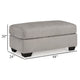 Ashley Delaney Ottoman, Flannel Gray Polyester, Soft Cushioned Top, 44 Inch