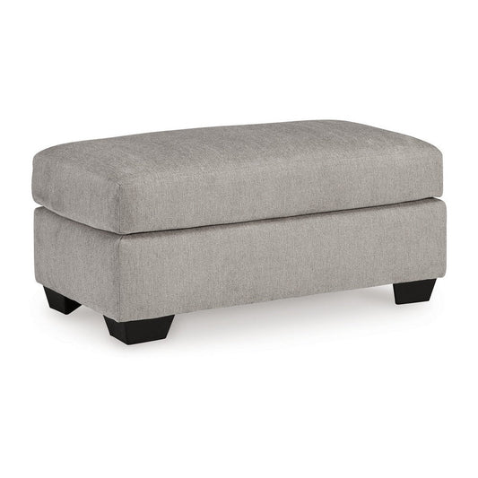 Ashley Delaney Ottoman, Flannel Gray Polyester, Soft Cushioned Top, 44 Inch