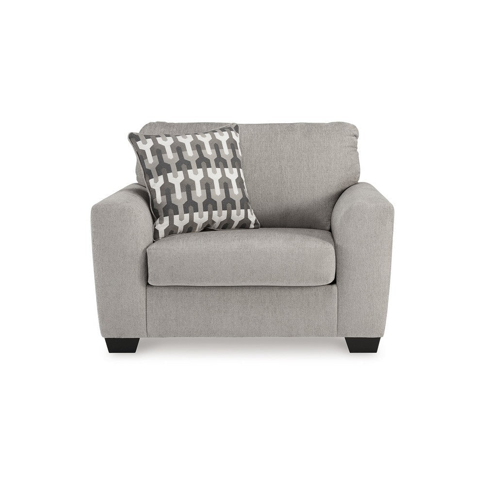 Ashley Delaney Accent Armchair Flannel Gray Polyester 1 Throw Pillow Black BM331880