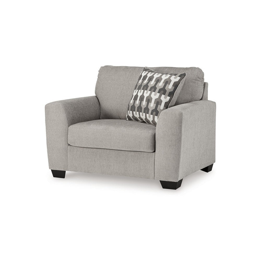 Ashley Delaney Accent Armchair Flannel Gray Polyester 1 Throw Pillow Black BM331880