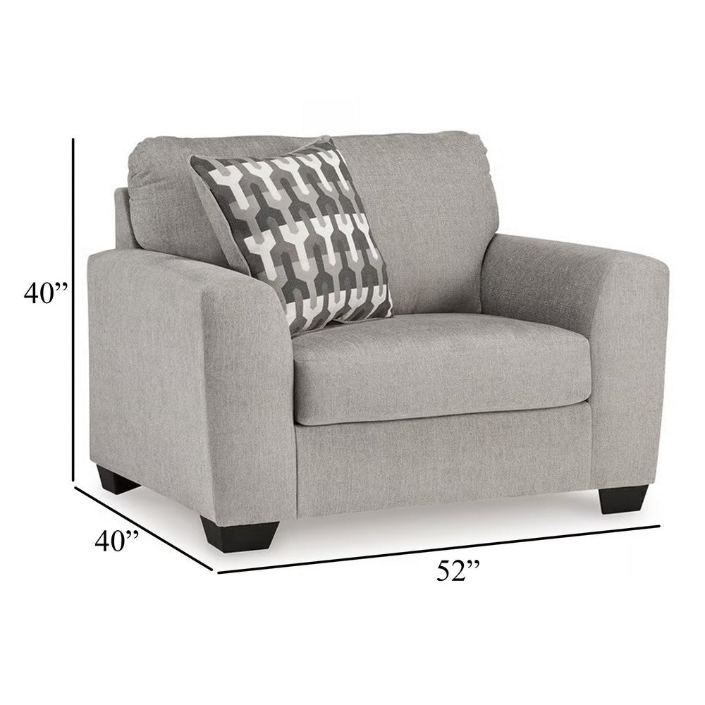 Ashley Delaney Accent Armchair Flannel Gray Polyester 1 Throw Pillow Black BM331880