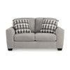 Ashley Delaney Loveseat Flannel Gray Polyester 2 Throw Pillows 71 Inch BM331881