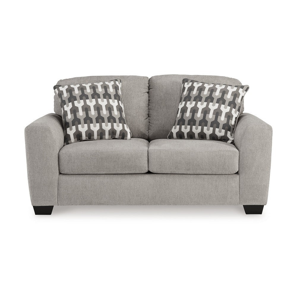 Ashley Delaney Loveseat Flannel Gray Polyester 2 Throw Pillows 71 Inch BM331881