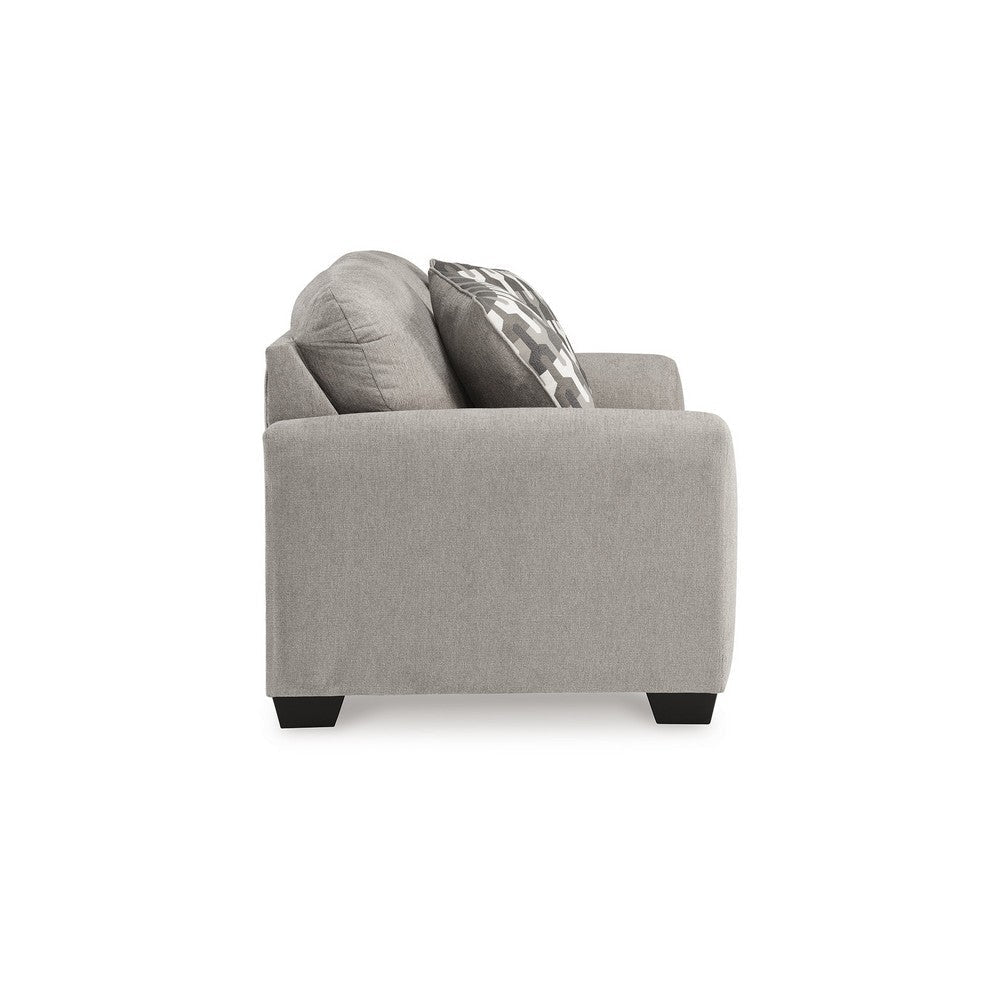 Ashley Delaney Loveseat Flannel Gray Polyester 2 Throw Pillows 71 Inch BM331881