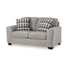 Ashley Delaney Loveseat Flannel Gray Polyester 2 Throw Pillows 71 Inch BM331881