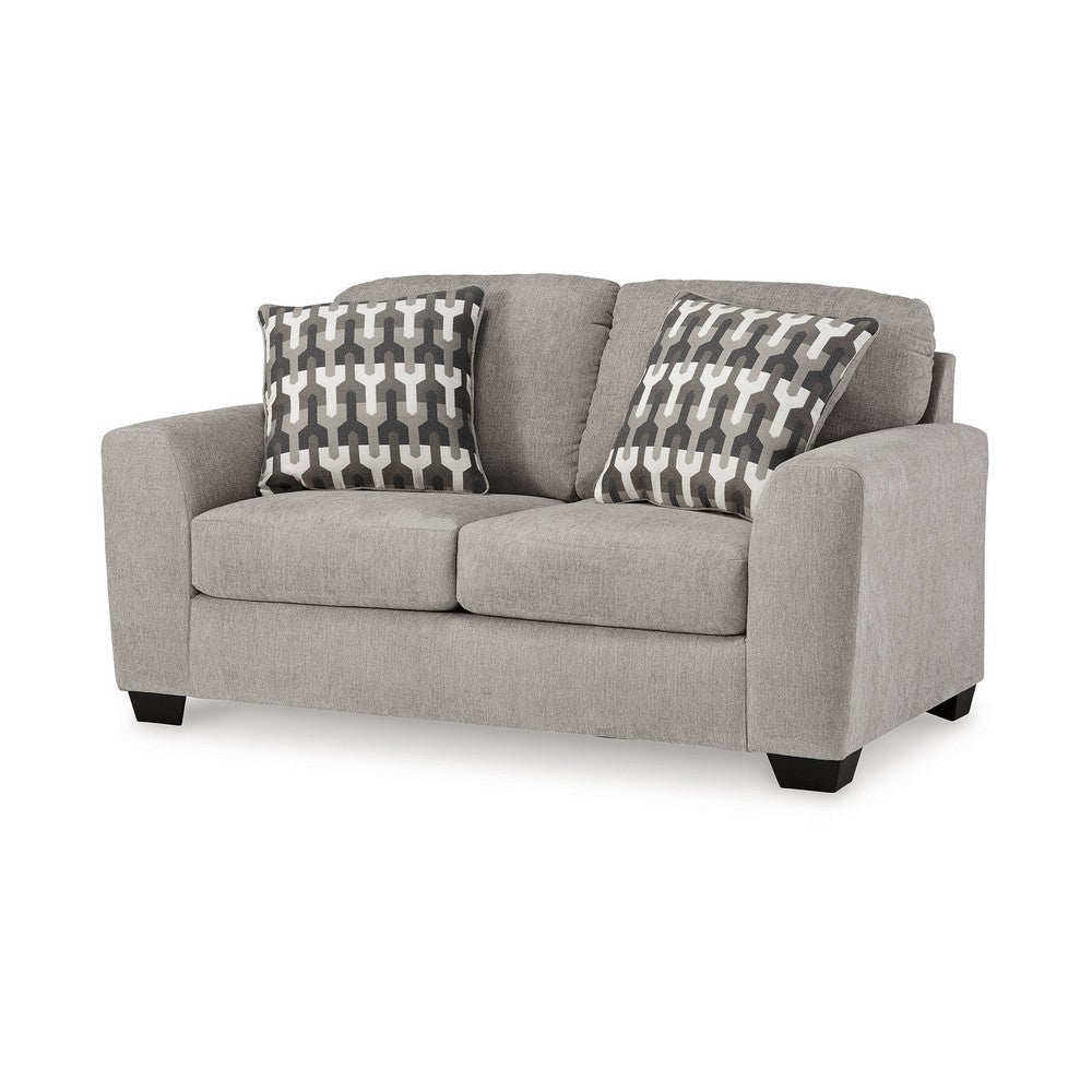 Ashley Delaney Loveseat Flannel Gray Polyester 2 Throw Pillows 71 Inch BM331881