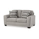 Ashley Delaney Loveseat Flannel Gray Polyester 2 Throw Pillows 71 Inch BM331881