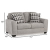 Ashley Delaney Loveseat Flannel Gray Polyester 2 Throw Pillows 71 Inch BM331881