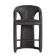 Chie Counter Stool Chair Curved Back Gray Leather Stainless Steel