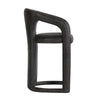 Chie Counter Stool Chair Curved Back Gray Leather Stainless Steel