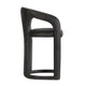 Chie Counter Stool Chair Curved Back Gray Leather Stainless Steel