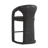 Chie Counter Stool Chair Curved Back Gray Leather Stainless Steel