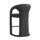 Chie Counter Stool Chair Curved Back Gray Leather Stainless Steel