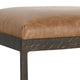 Ocea Counter Stool with Chestnut Brown Leather Seat Textured Iron