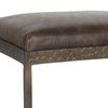 Ocea Counter Stool with Cocoa Brown Leather Seat Textured Iron Legs