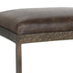 Ocea Counter Stool with Cocoa Brown Leather Seat Textured Iron Legs