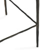 Ocea Counter Stool with Cocoa Brown Leather Seat Textured Iron Legs