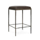 Ocea Counter Stool with Cocoa Brown Leather Seat, Textured Iron Legs