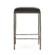 Ocea Counter Stool with Black Leather Seat Embossed Textured Iron