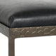 Ocea Counter Stool with Black Leather Seat Embossed Textured Iron