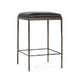 Ocea Counter Stool with Black Leather Seat, Embossed Textured Iron