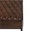 Idra Accent Bench Stool X-Cross Iron Diamond Quilted Brown Leather BM331905