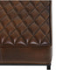 Idra Accent Bench Stool X-Cross Iron Diamond Quilted Brown Leather BM331905