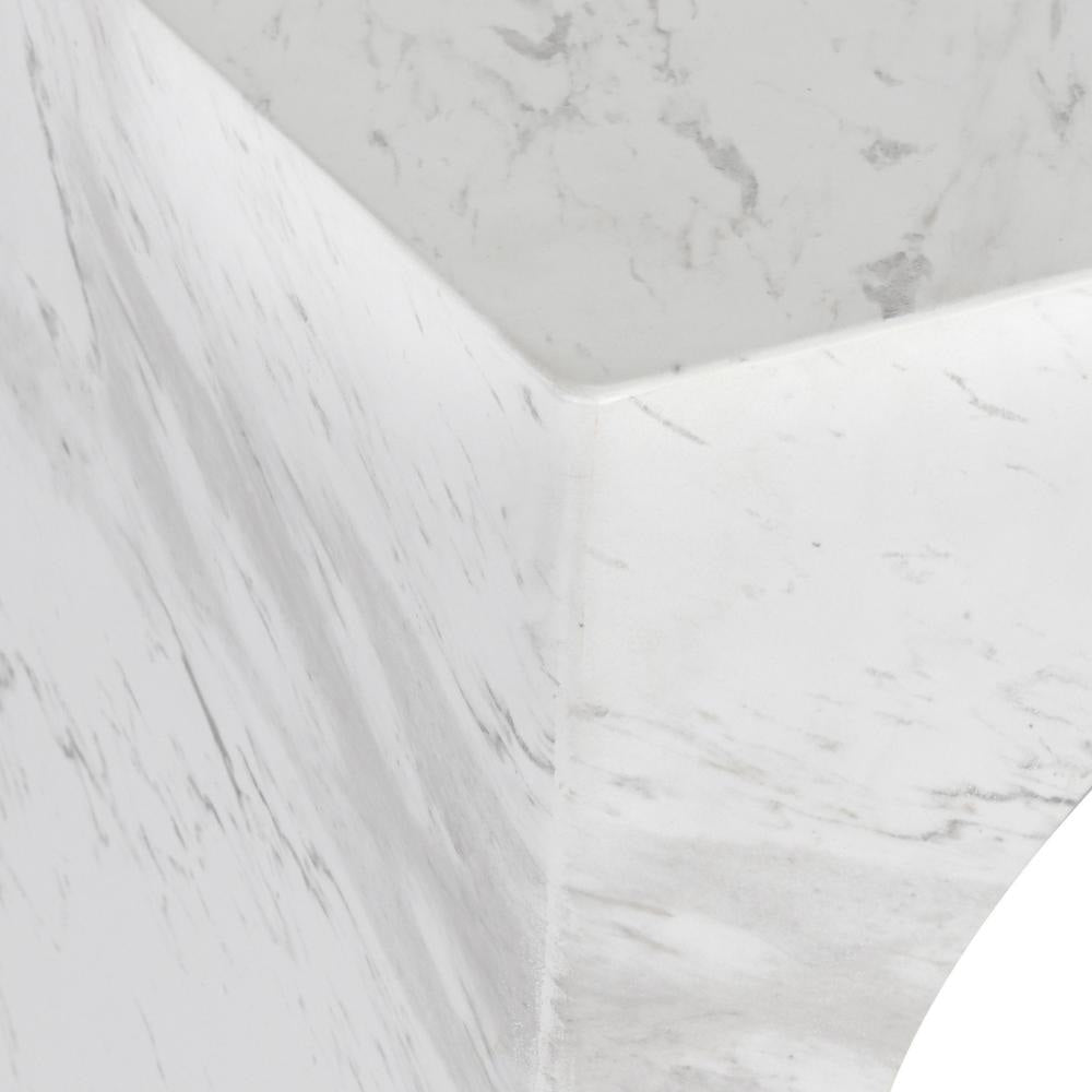 Uria Outdoor Console Table Arched Design Ivory Gray Concrete 61 Inch BM331908