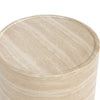 Kiva Outdoor End Table with Plinth Style Base, Beige Concrete 18 Inch