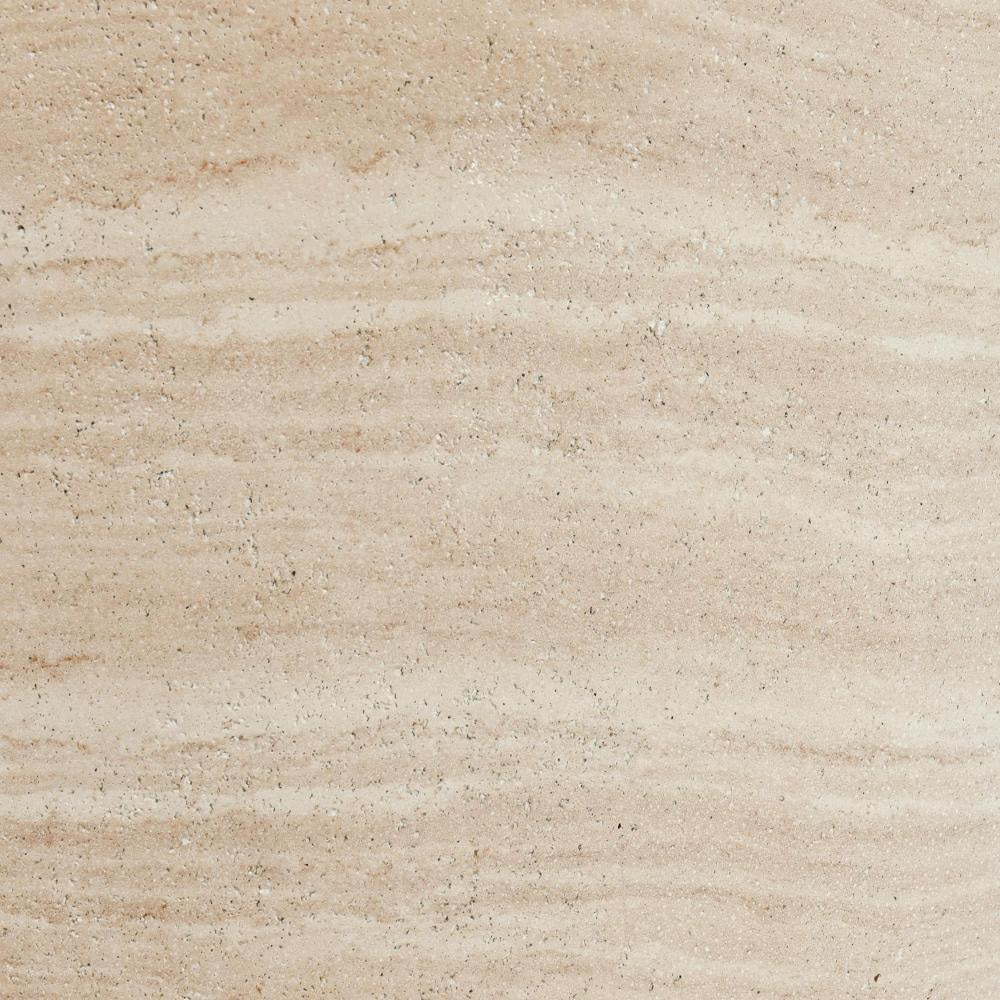 Kiva Outdoor End Table with Plinth Style Base Beige Concrete 18 Inch BM331909