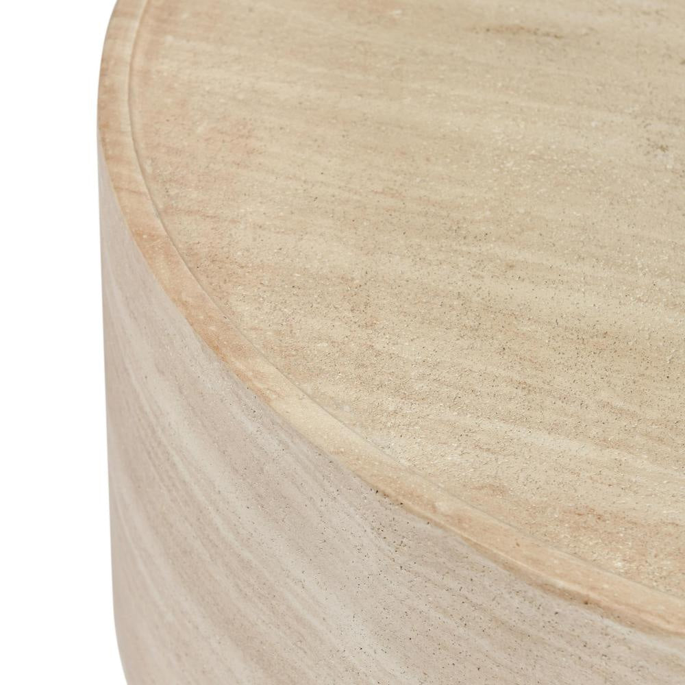 Kiva Outdoor Coffee Table Plinth Style Base Beige Concrete 31 Inch BM331910