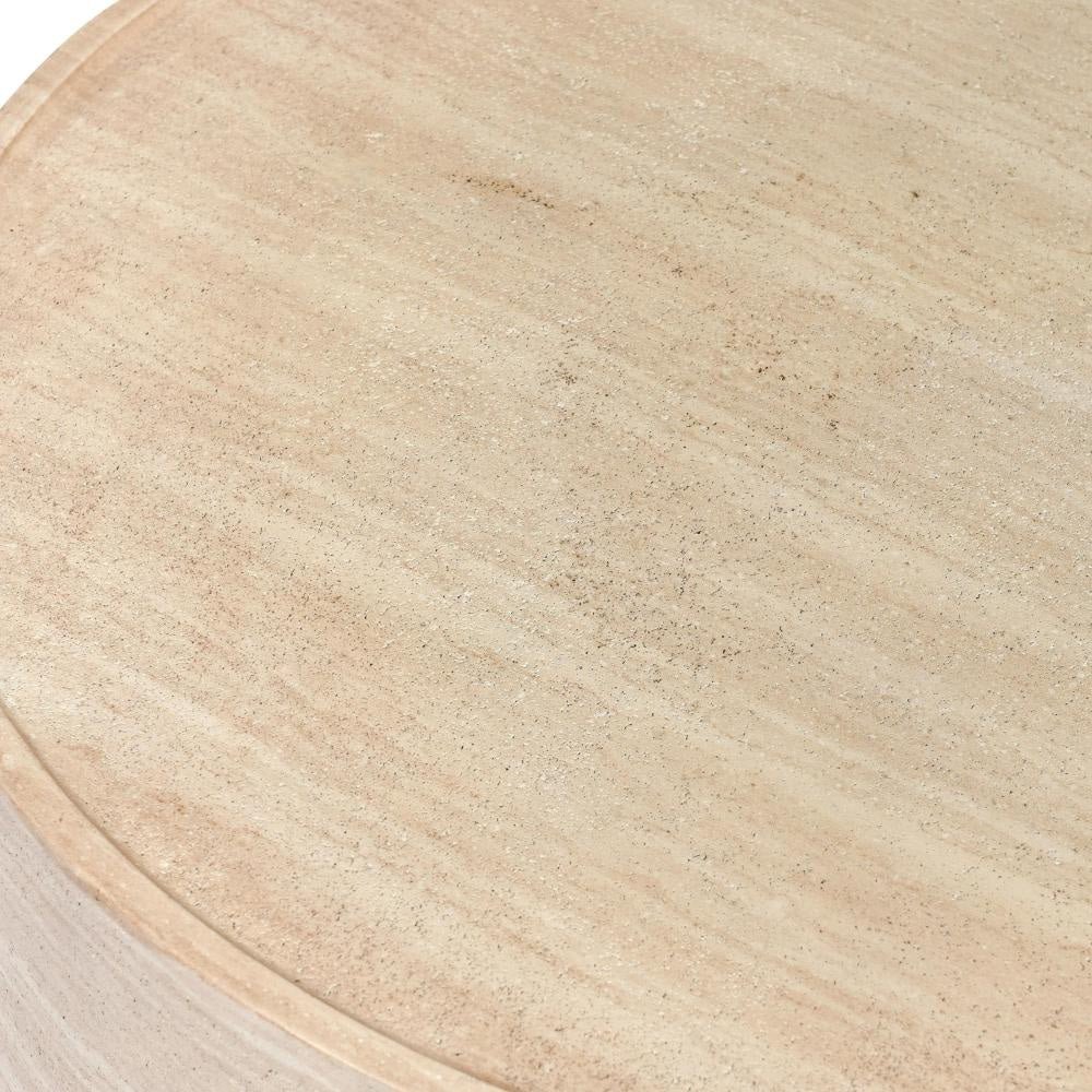 Kiva Outdoor Coffee Table Plinth Style Base Beige Concrete 31 Inch BM331910