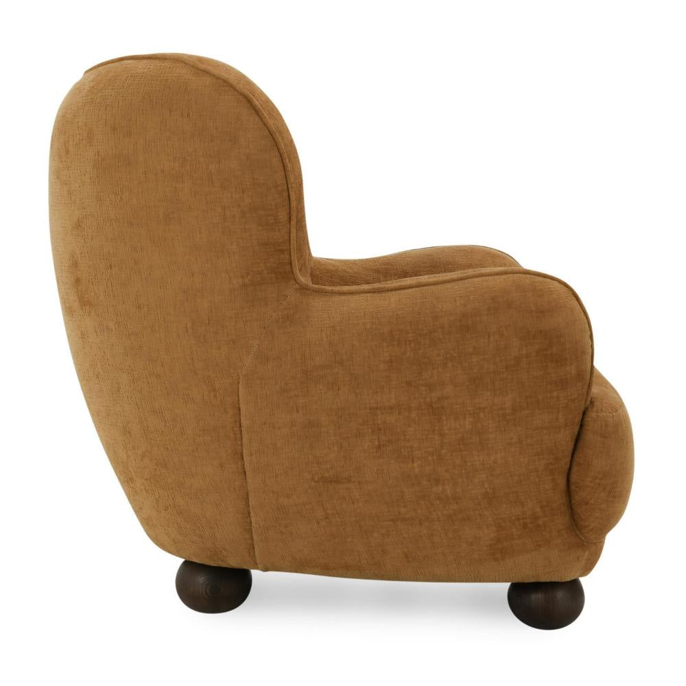 Fenn Accent Armchair Ash Wood Bun Feet Amber Cross Stitch Chenille