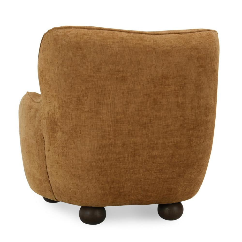 Fenn Accent Armchair Ash Wood Bun Feet Amber Cross Stitch Chenille