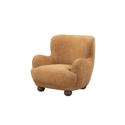 Fenn Accent Armchair, Ash Wood Bun Feet, Amber Cross Stitch Chenille