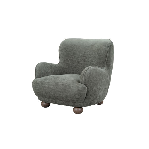 Fenn Accent Armchair, Ash Wood Bun Feet, Green Cross Stitch Chenille