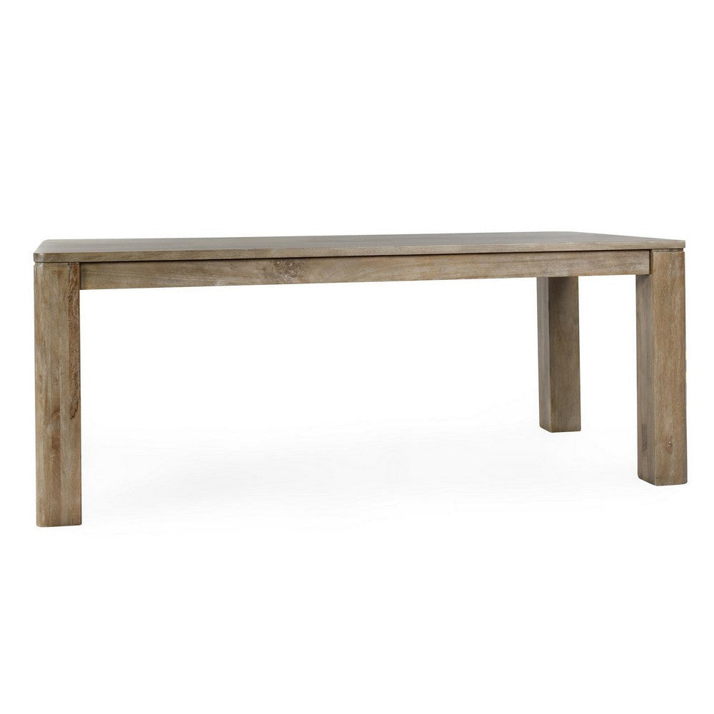Rilo Dining Table with Curved Edges Ash Natural Mango Wood 78 Inch BM331913