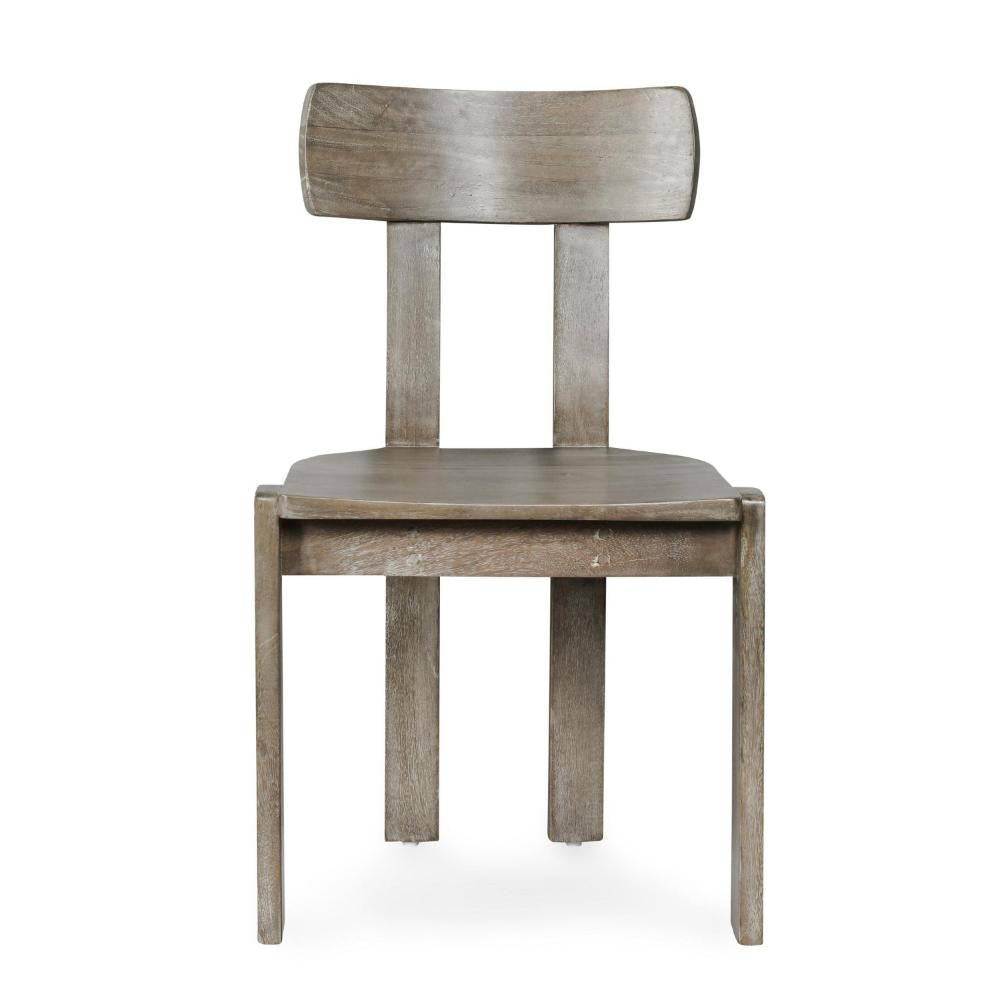 Rilo Dining Side Chair Set of 2 Curved Edges Ash Natural Mango Wood BM331914