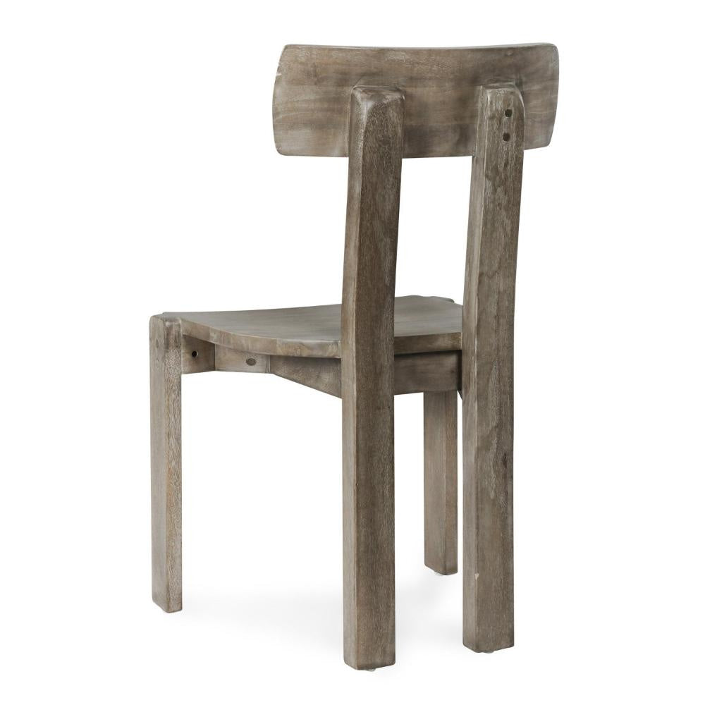 Rilo Dining Side Chair Set of 2 Curved Edges Ash Natural Mango Wood BM331914