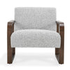 Timo Accent Armchair with Ash Wood Frame Slim Design Gray Boucle BM331915