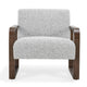 Timo Accent Armchair with Ash Wood Frame Slim Design Gray Boucle BM331915