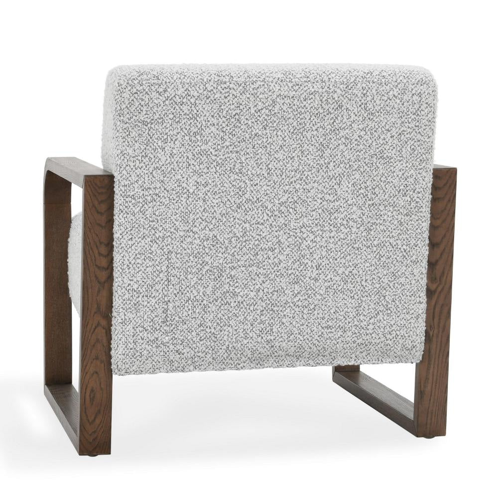 Timo Accent Armchair with Ash Wood Frame Slim Design Gray Boucle BM331915