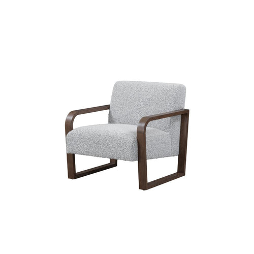 Timo Accent Armchair with Ash Wood Frame, Slim Design Gray Boucle