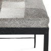Leif Ottoman Bench with Gray Patchwork Leather Hide Iron 28 Inch