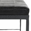 Jora Ottoman Bench with Black Quilted Patchwork Leather Iron 28 Inch