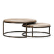 Hiro Nesting Coffee Table Set of 2 Matte Bronze Iron Gray Leather BM331922
